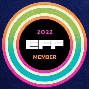 Proud member of the Electronic Frontier Foundation